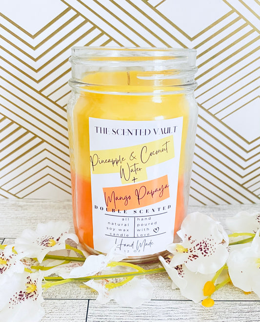 Pineapple Coconut Water & Mango Papaya Double Scented Candle