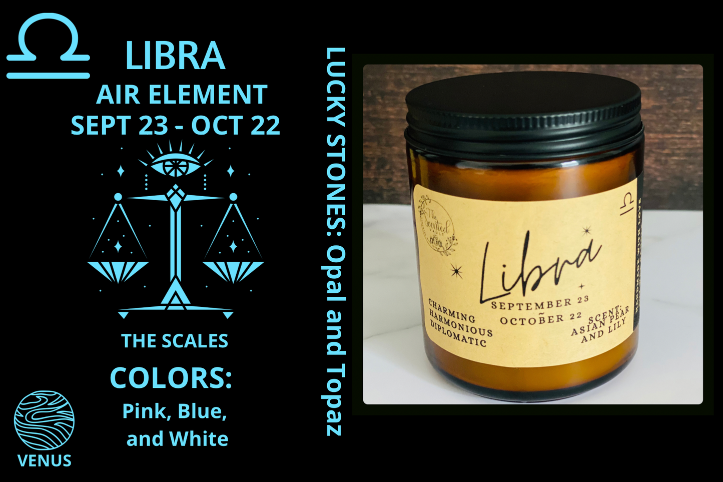 Libra Zodiac Candle