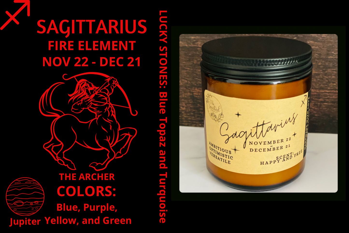 Sagittarius Zodiac Candle