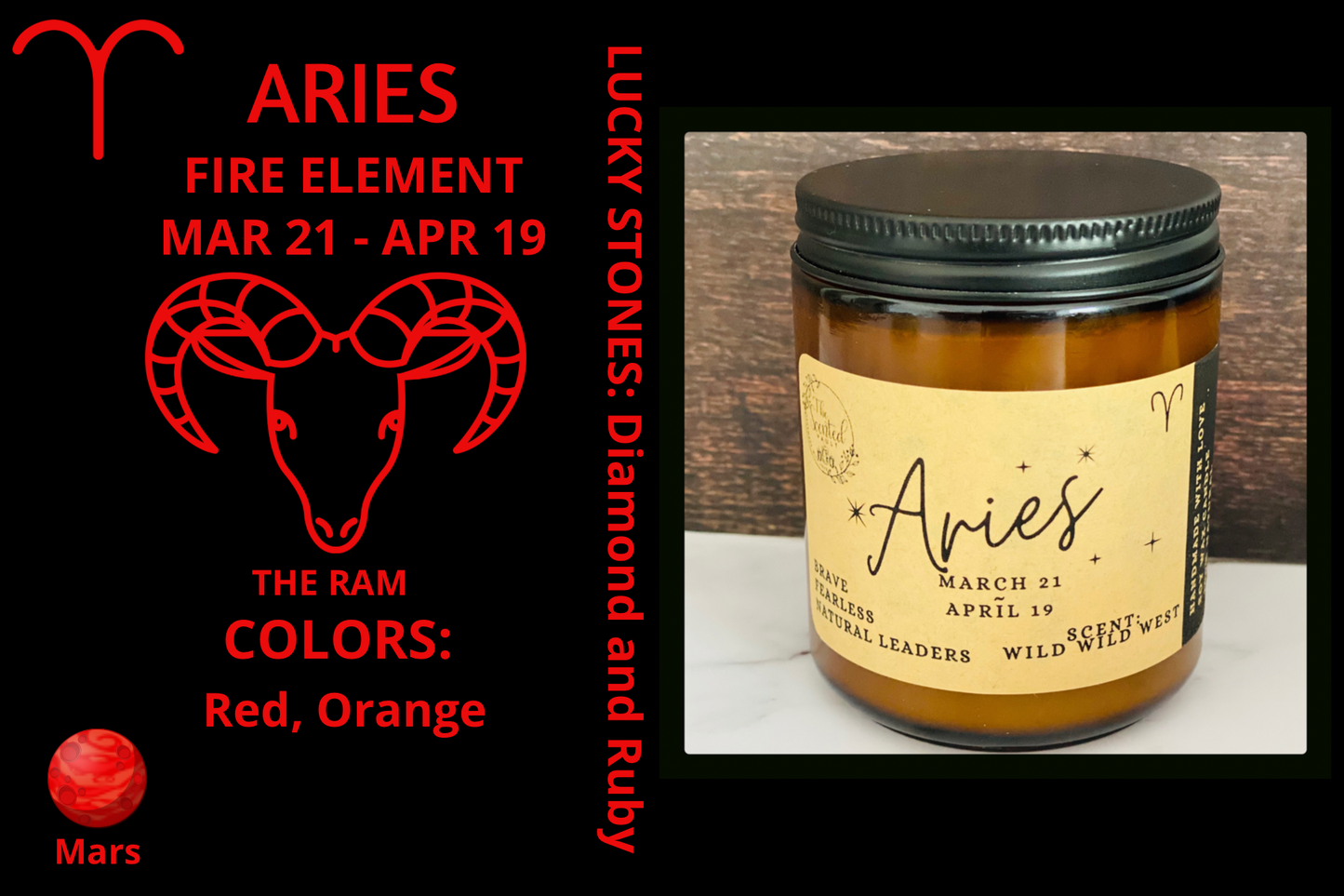 Aries Zodiac Candle