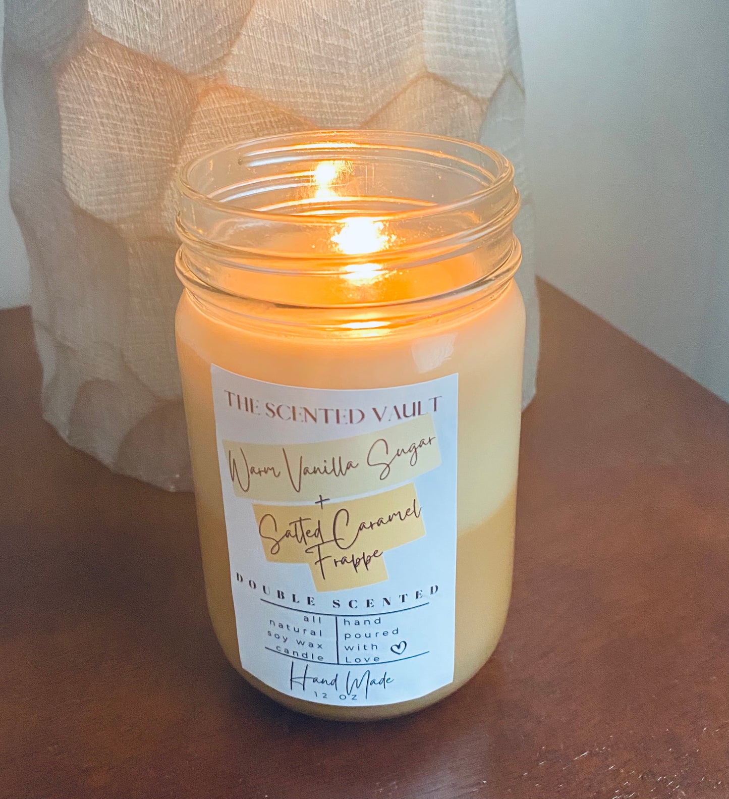 Warm Vanilla Sugar & Salted Caramel Frappe Double Scented Candle