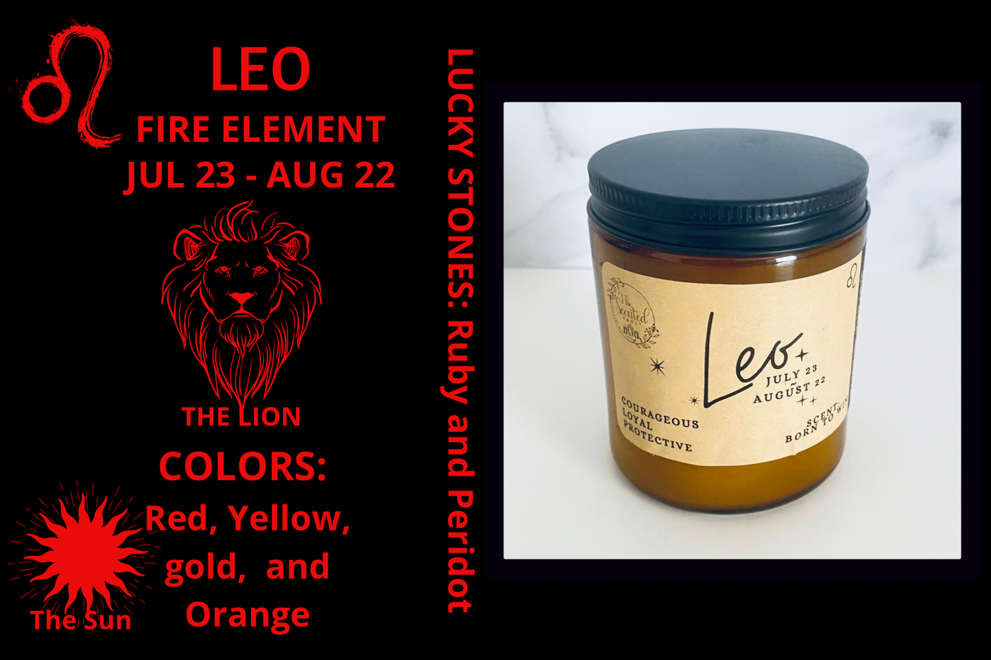 Leo Zodiac Candle