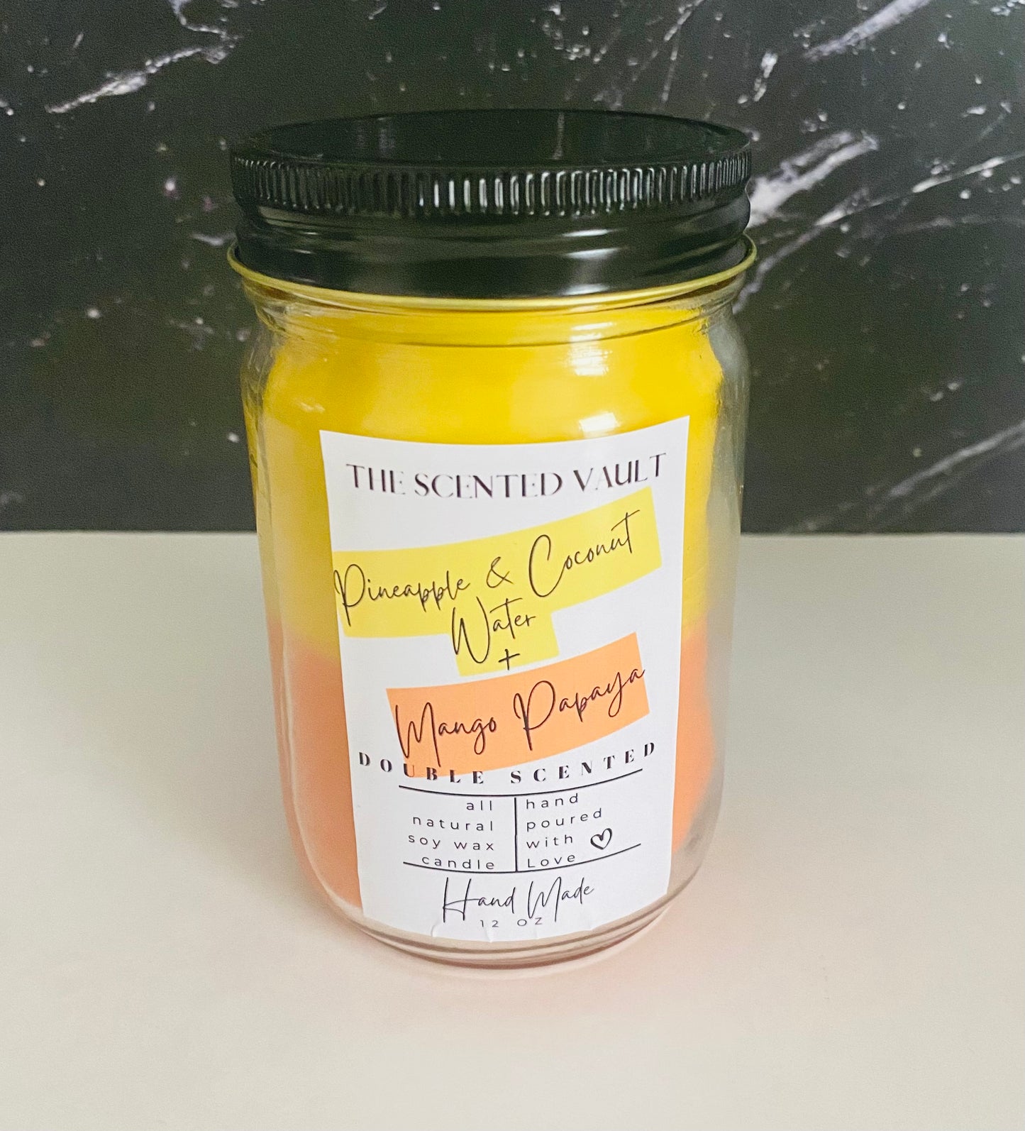 Pineapple Coconut Water & Mango Papaya Double Scented Candle