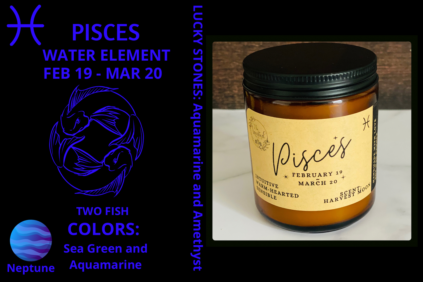 Pisces Zodiac Candle